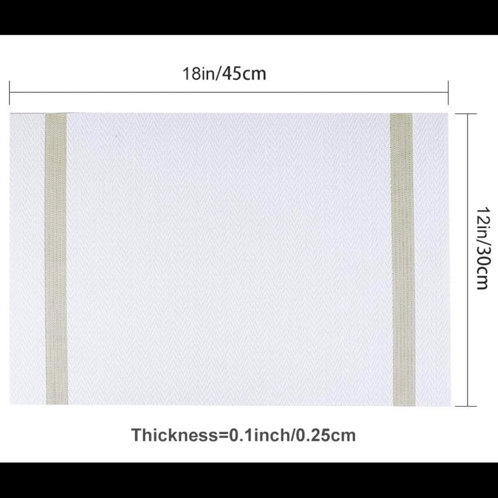 PVC Vinyl Table Mats, Set of 6 - Picture 2 of 3